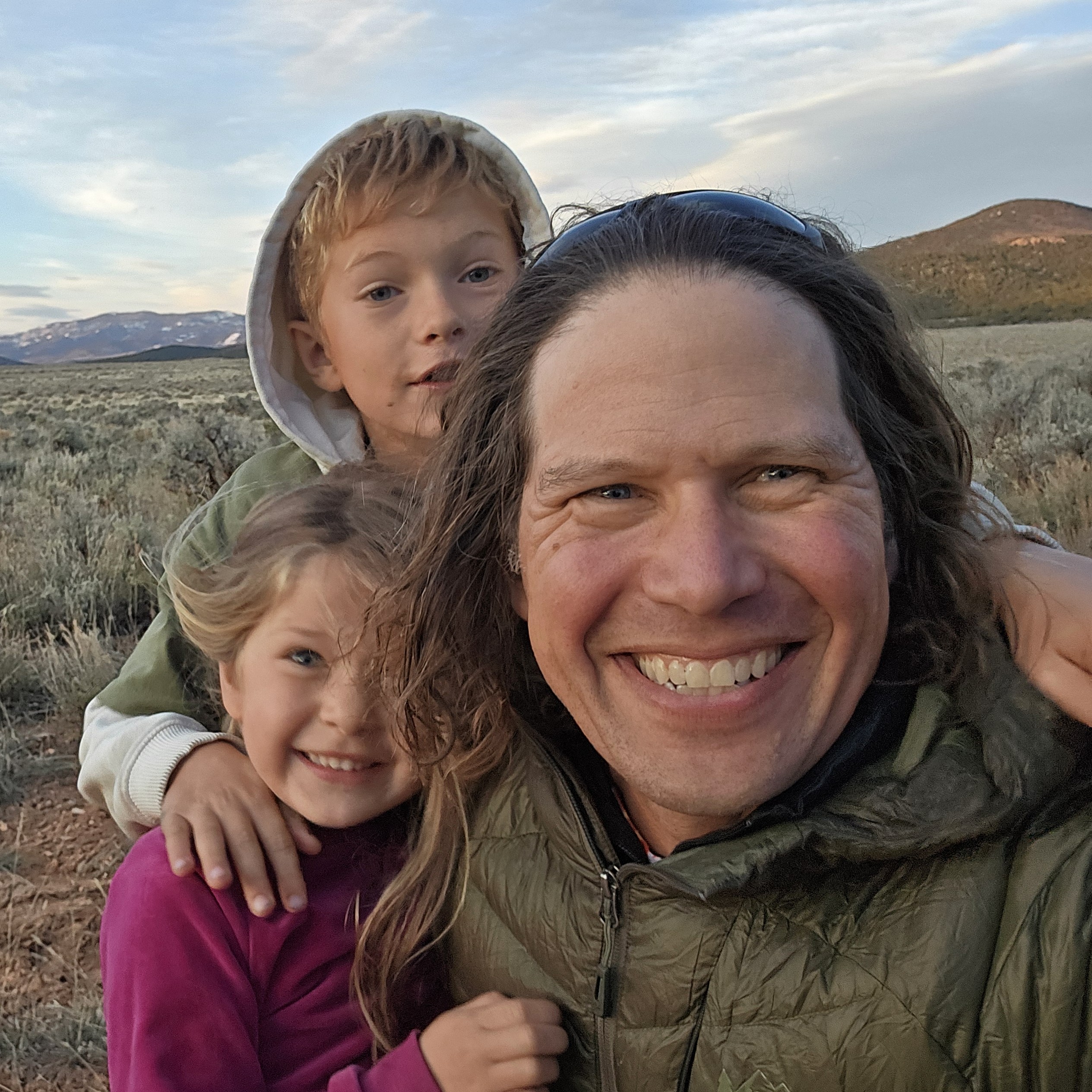 Mark with his children